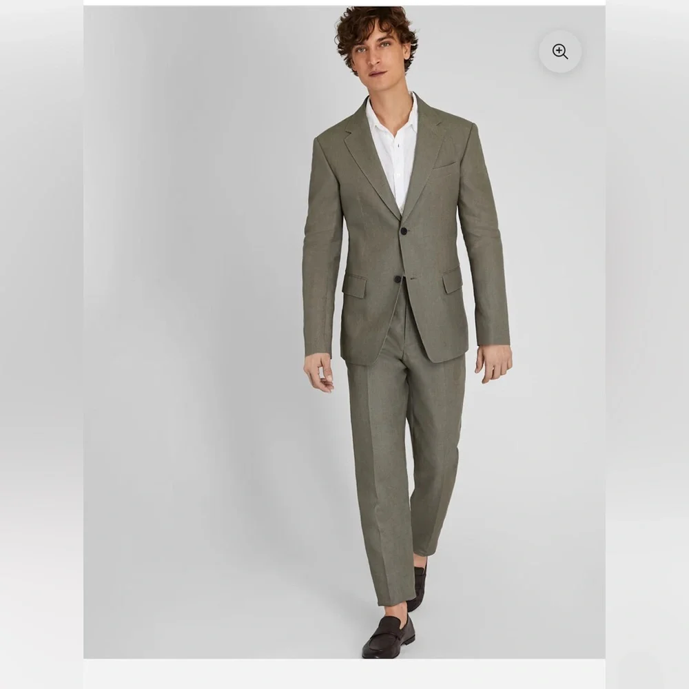 Club Monaco Men's Irish Linen Blazer Olive Green Resort Wear Size 40 NWT
